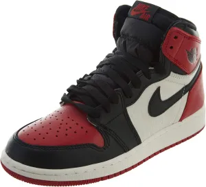 AIR JORDAN Youth Air 1 Retro High OG BG 575441 610 Bred Toe - Size 6.5Y