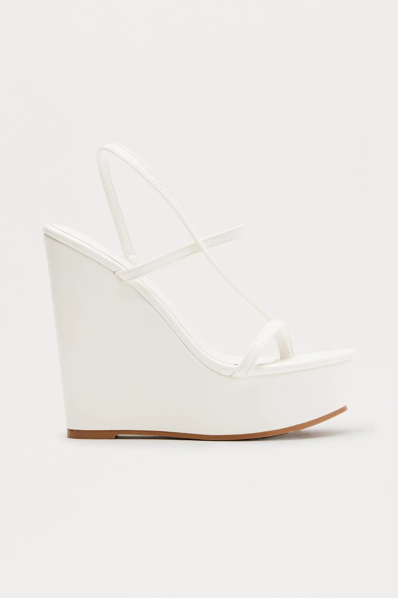 Alliance Platform Slingback Wedges - White