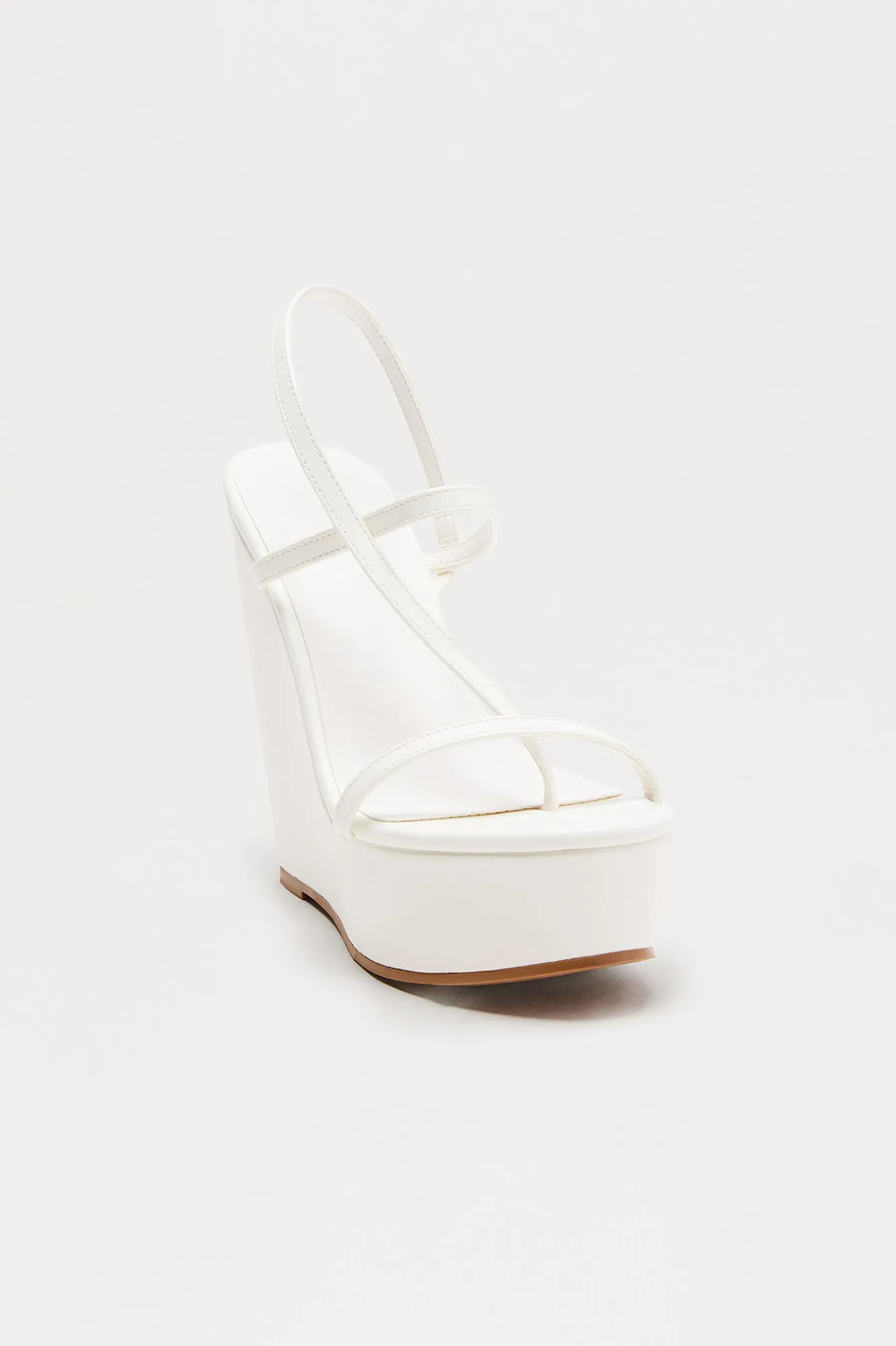 Alliance Platform Slingback Wedges - White