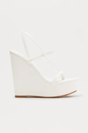 Alliance Platform Slingback Wedges - White