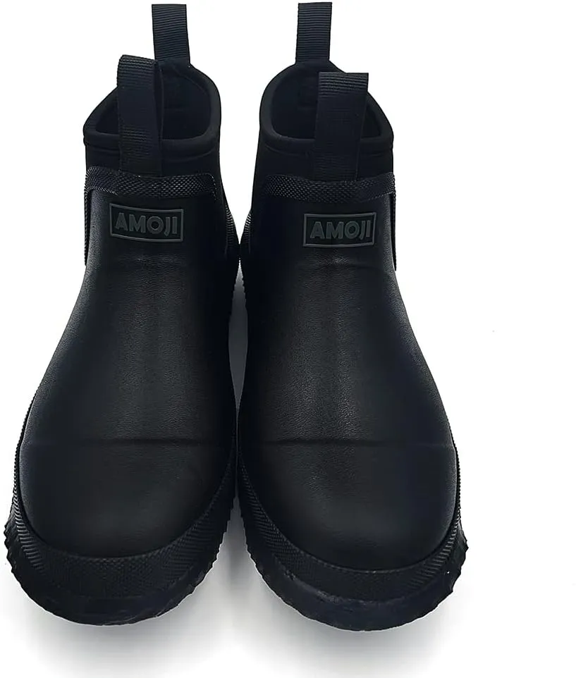 Amoji Men Short Rain Boots Rubber Fishing Deck Boots KL1000