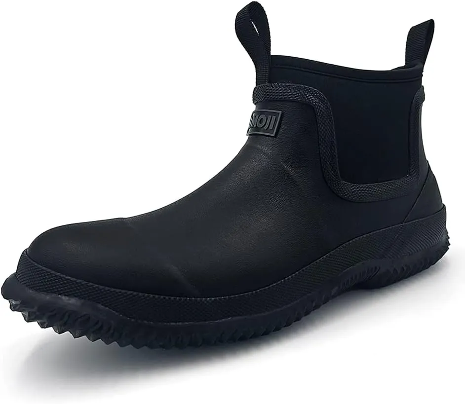 Amoji Men Short Rain Boots Rubber Fishing Deck Boots KL1000