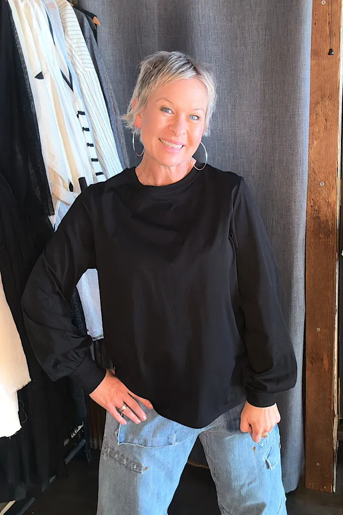 BAXER LONG SLEEVED T-SHIRT - BLACK