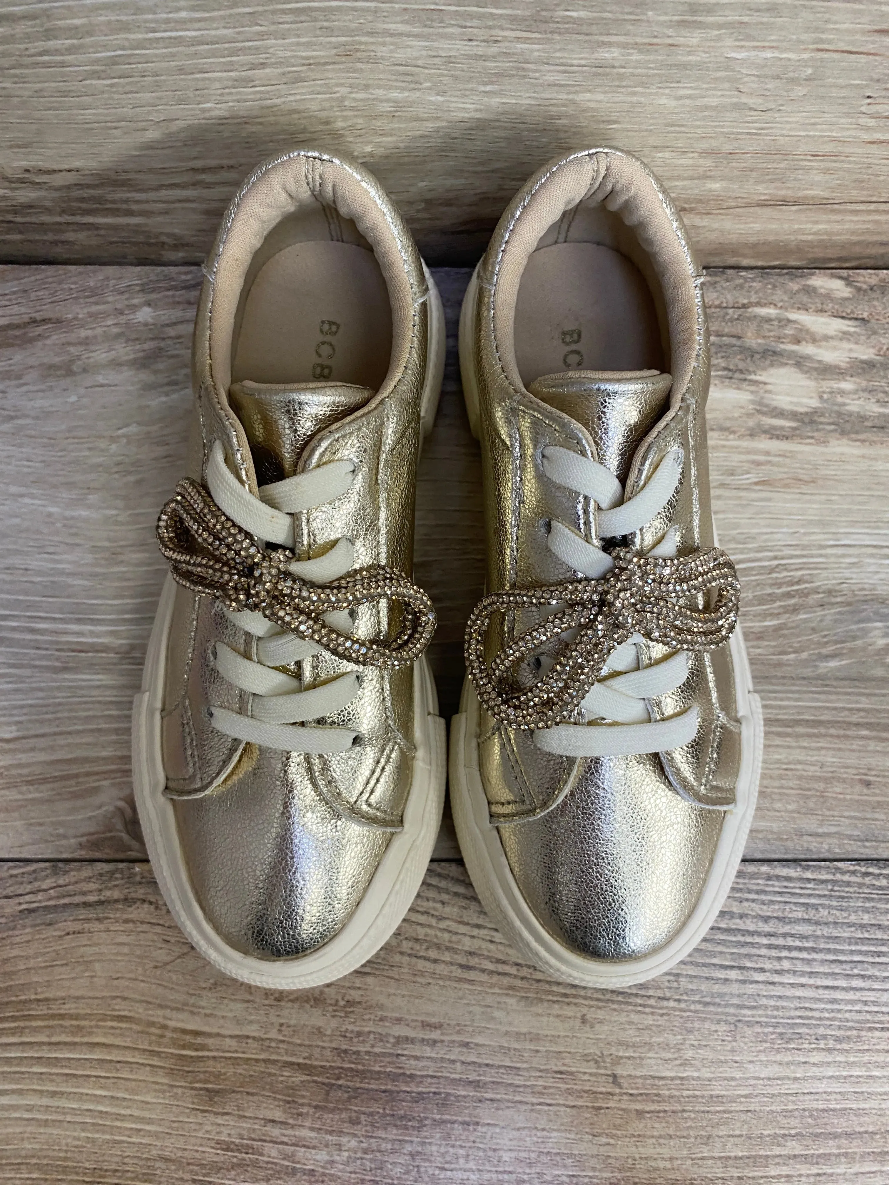 BCBG Girls Precious Platform Sneakers Gold sz 12c