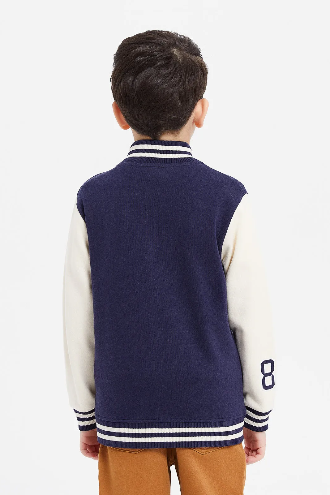 Boys Navy Baseball Jacket