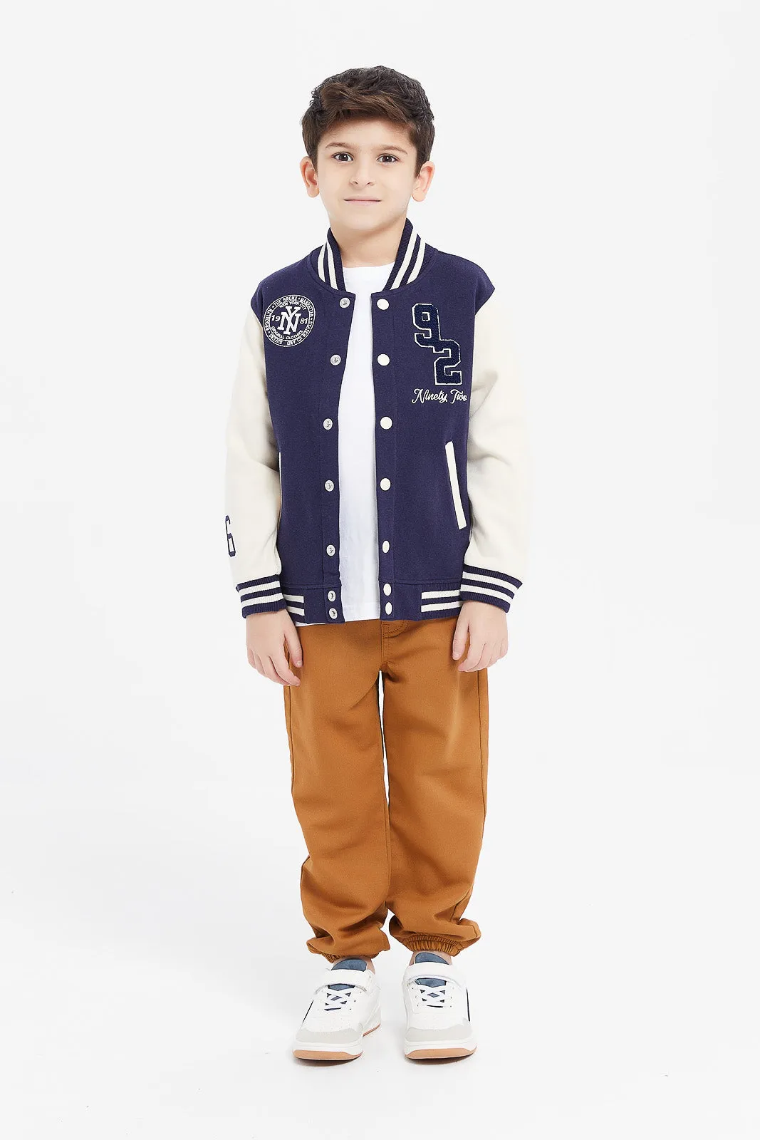 Boys Navy Baseball Jacket