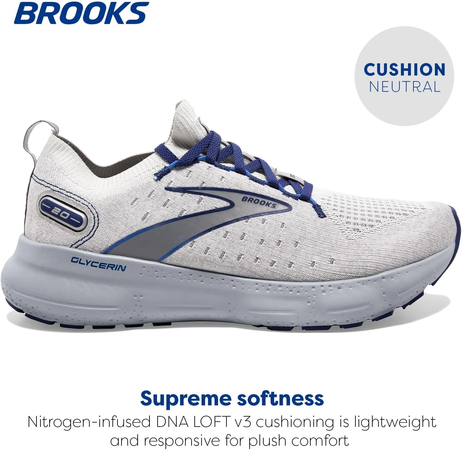 Brooks Mens Glycerin StealthFit 20 Neutral Running Shoe