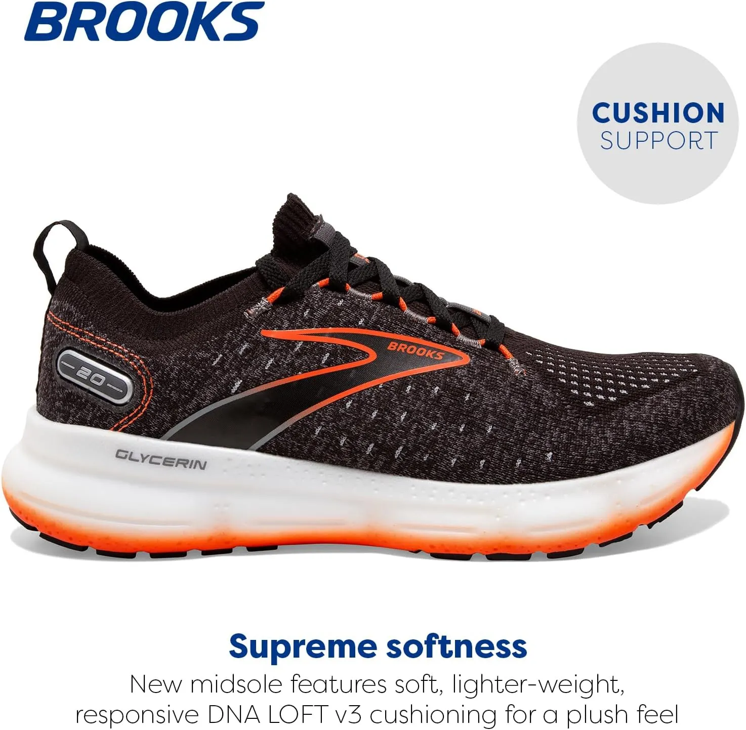 Brooks Mens Glycerin StealthFit 20 Neutral Running Shoe