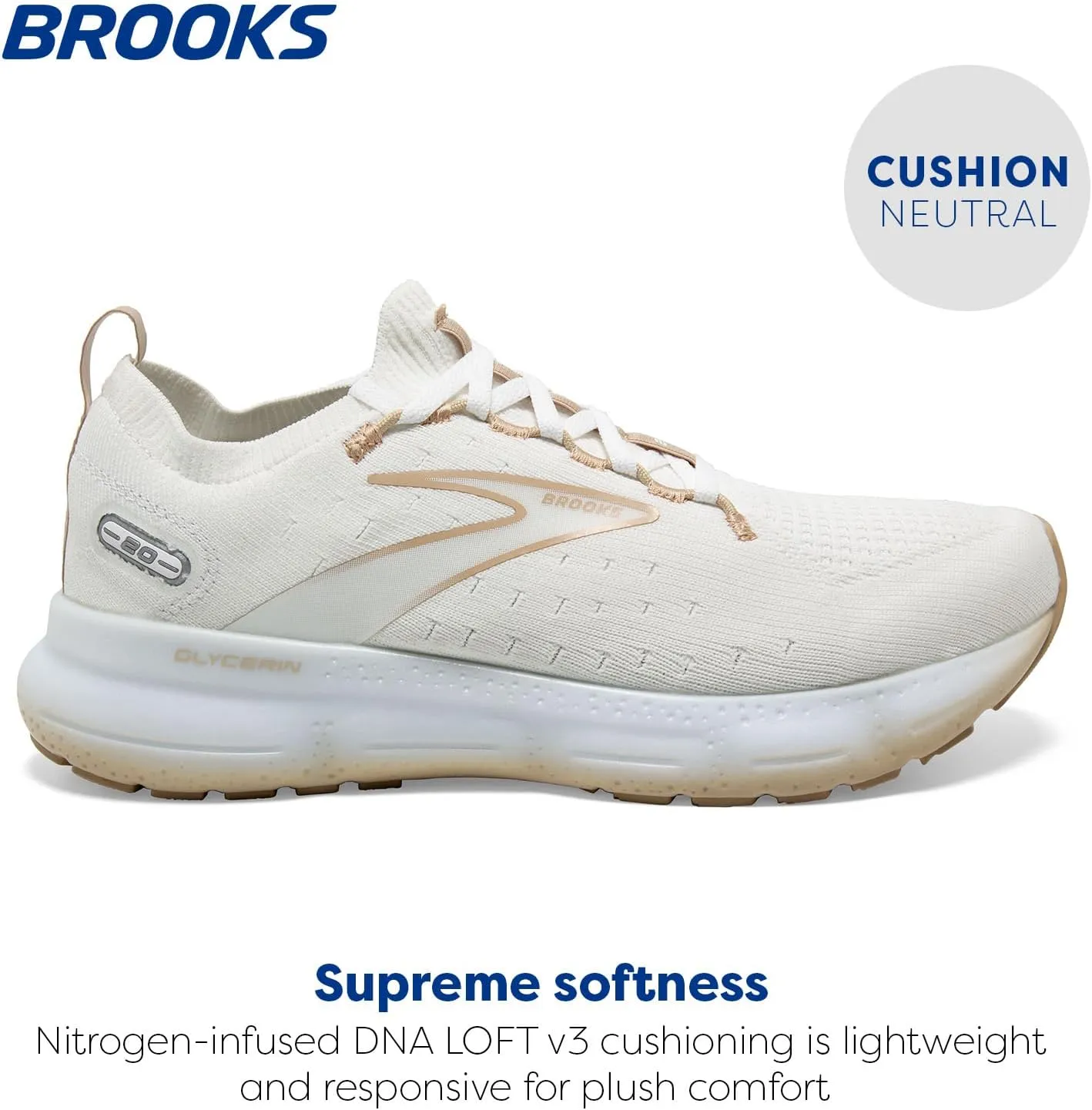 Brooks Mens Glycerin StealthFit 20 Neutral Running Shoe
