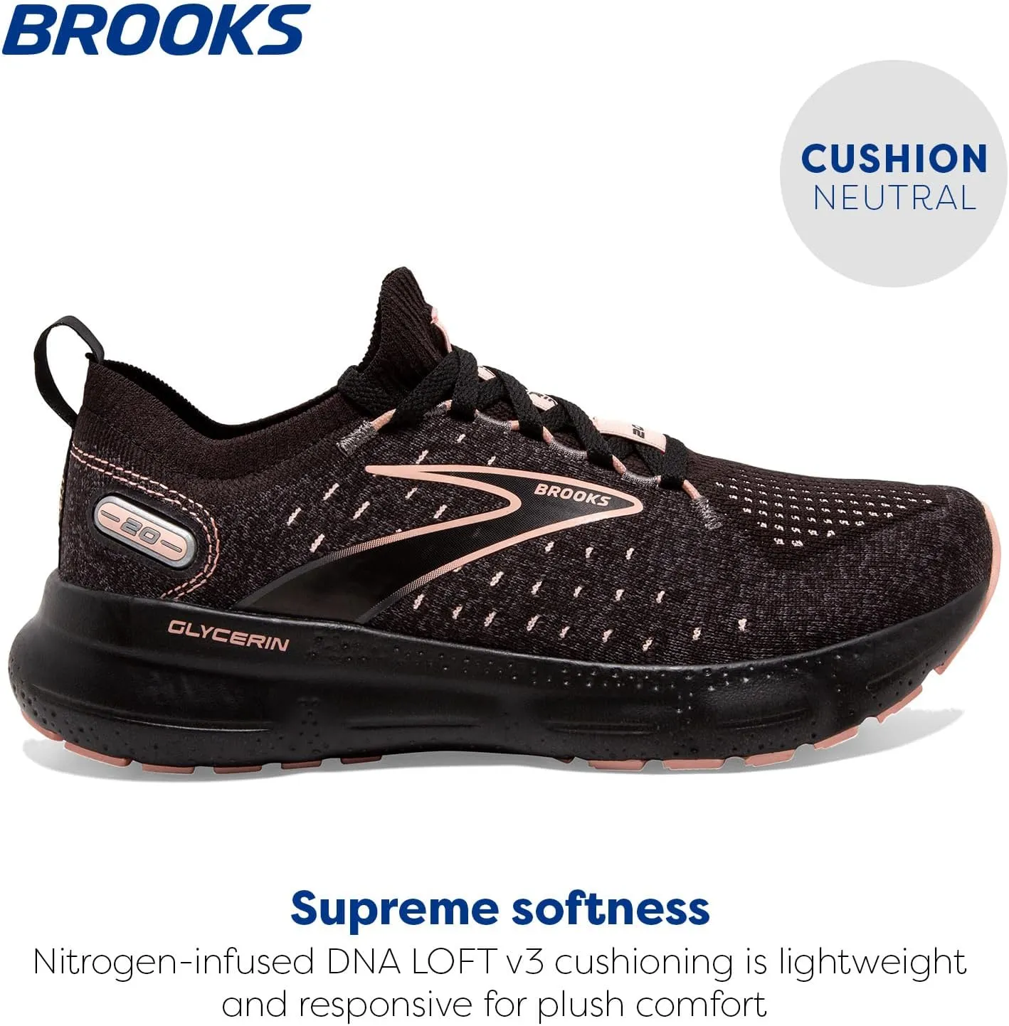 Brooks Womens Glycerin StealthFit 20 Neutral Running Shoe