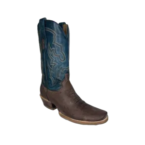 Corral Men's Smooth Ostrich Horseman Toe Brown & Navy Boots