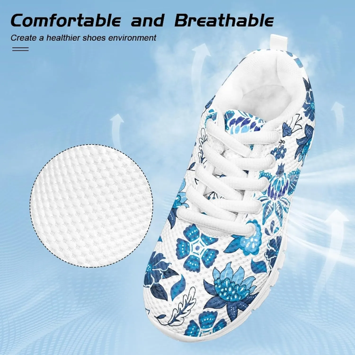 Cumagical Kids Sneakers Adjustable Lace up Breathable Running Shoes for School Sports Outdoor Play