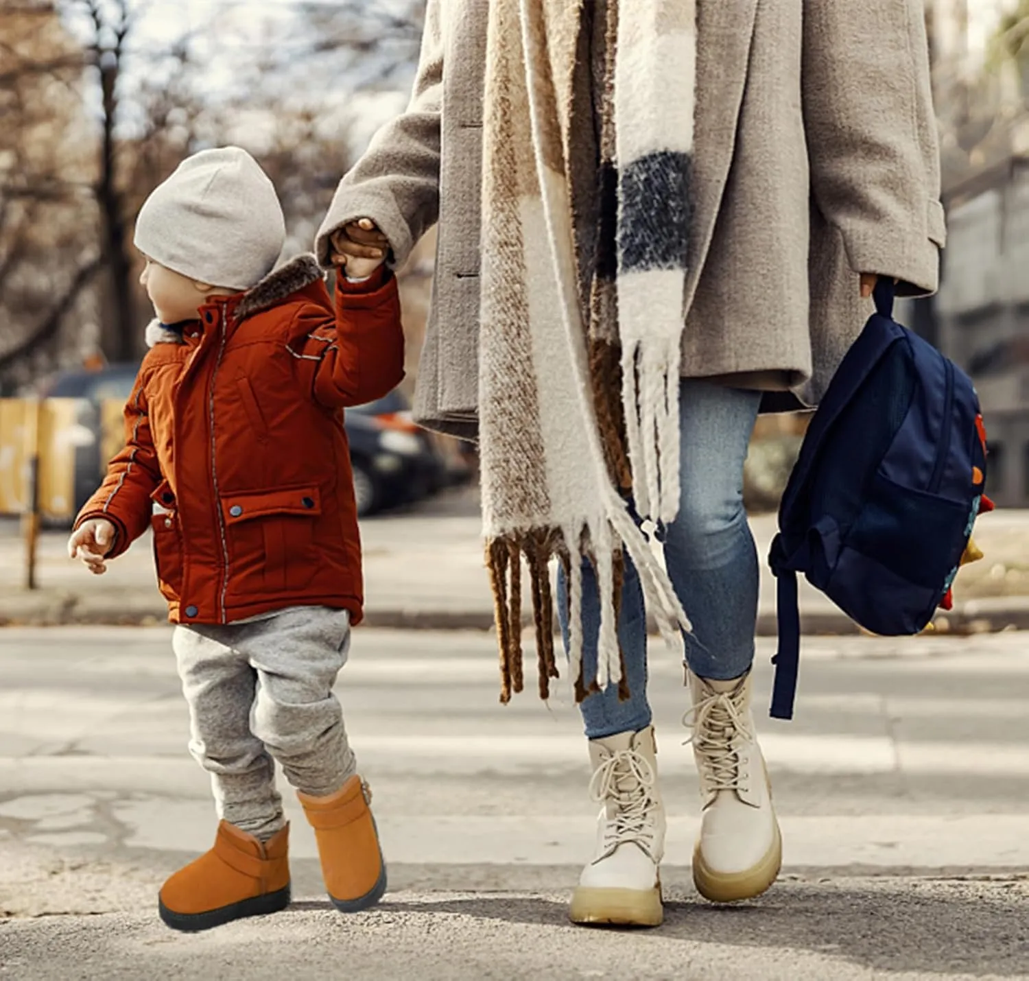 DADAWEN Baby's Boy's Girl's Toddler Fashion Cute Waterproof Outdoor Fur Lining Non-Slip Warm Snow Boots