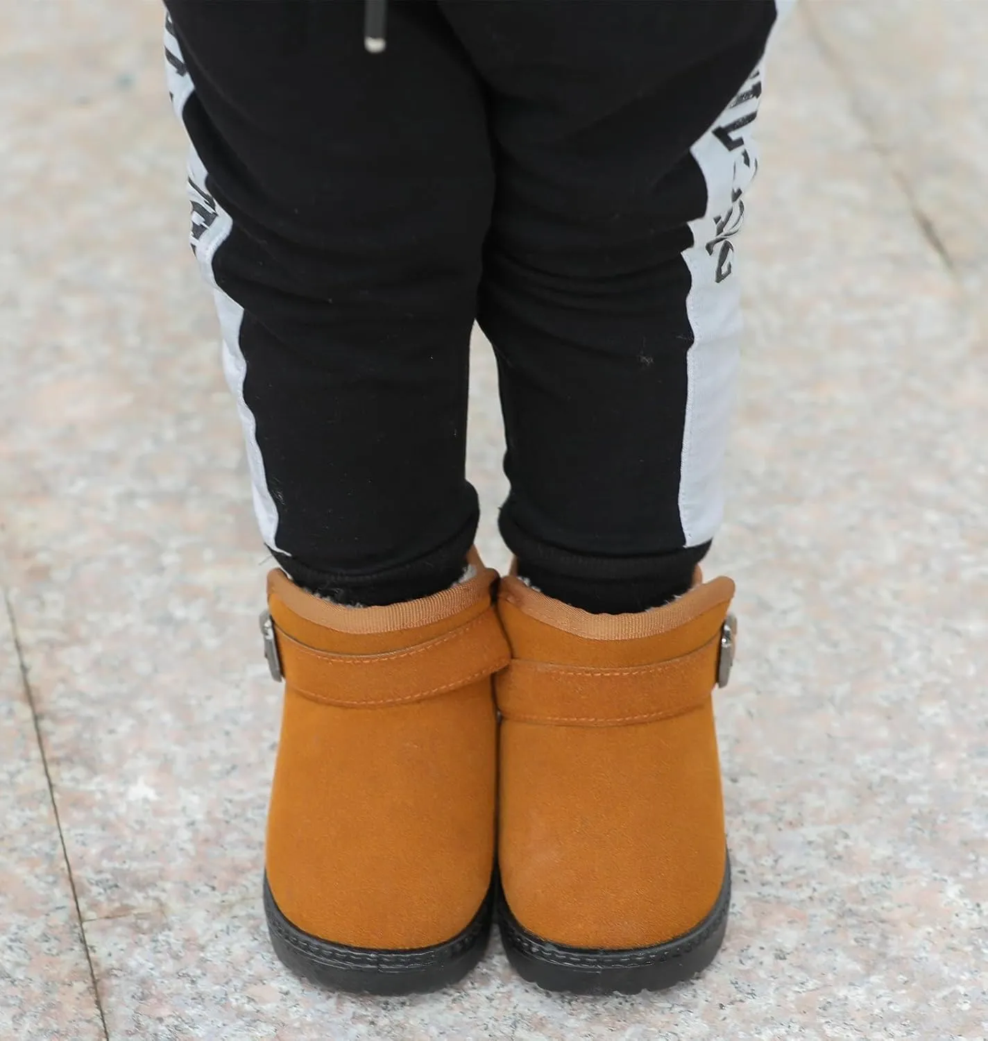 DADAWEN Baby's Boy's Girl's Toddler Fashion Cute Waterproof Outdoor Fur Lining Non-Slip Warm Snow Boots