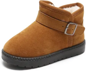 DADAWEN Baby's Boy's Girl's Toddler Fashion Cute Waterproof Outdoor Fur Lining Non-Slip Warm Snow Boots