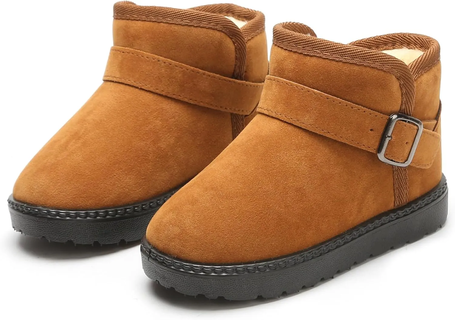 DADAWEN Baby's Boy's Girl's Toddler Fashion Cute Waterproof Outdoor Fur Lining Non-Slip Warm Snow Boots