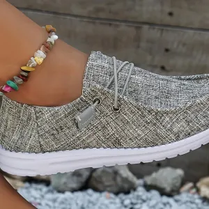 Dames slip-on loafers-comfortabele zomerschoenen gemaakt van canvas