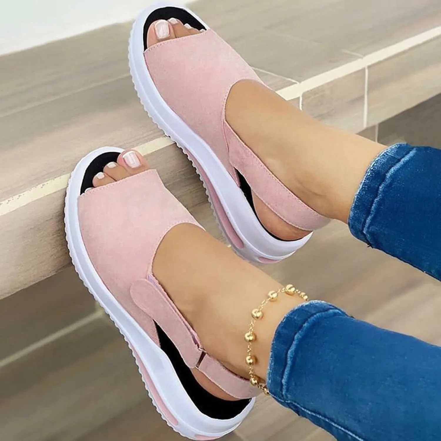 Eduavar Sandals Women Dressy Summer, Womens Sandals Fashion Sport Open Toe Sandals Shoes Casaul Wedge Platforms Sandals