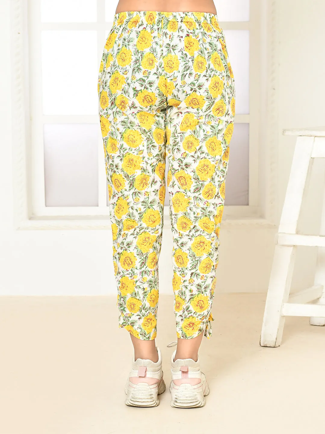 Elaura Cotton Hand-Printed Lapel Collared Co-Ord Set