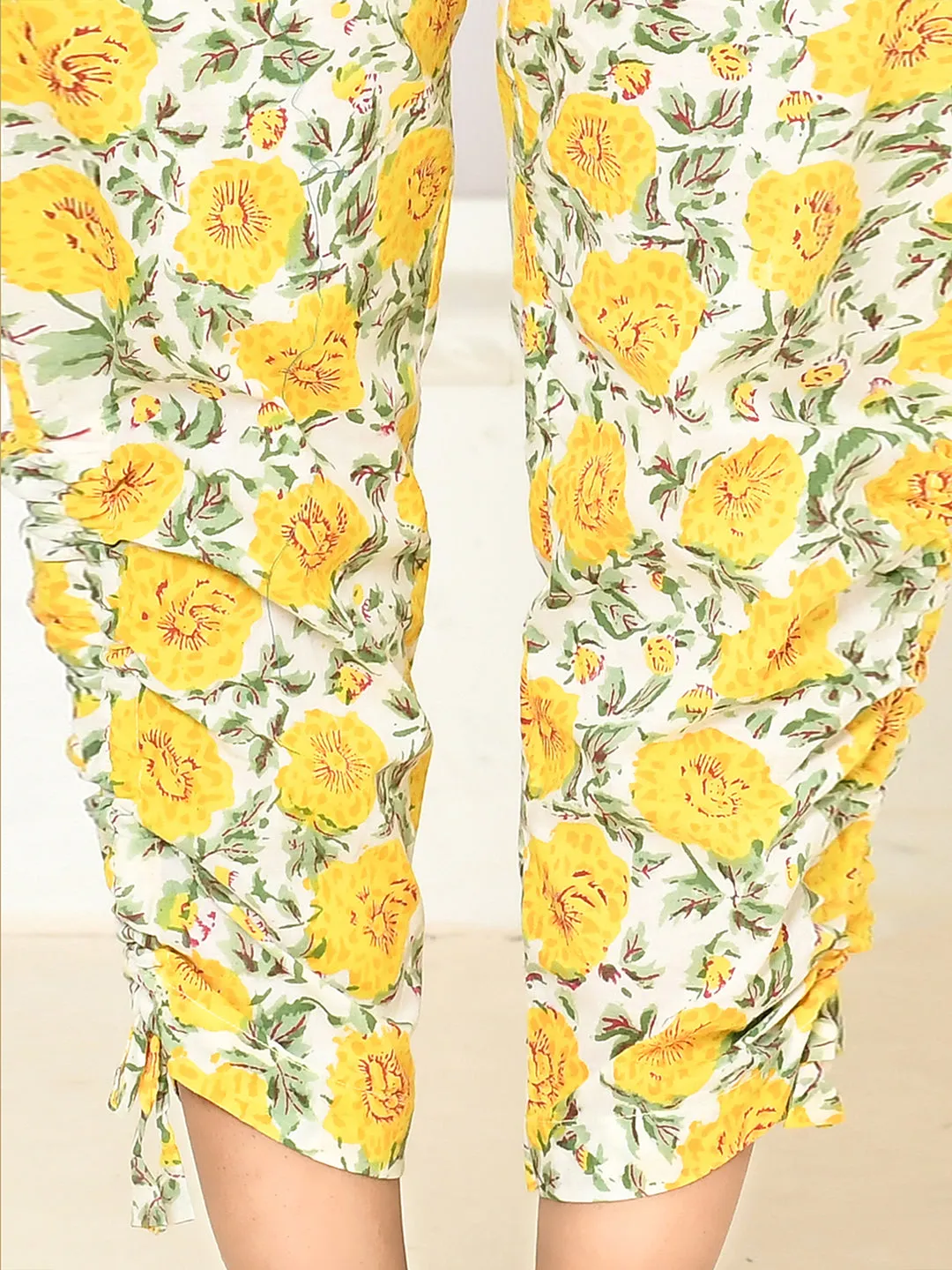 Elaura Cotton Hand-Printed Lapel Collared Co-Ord Set