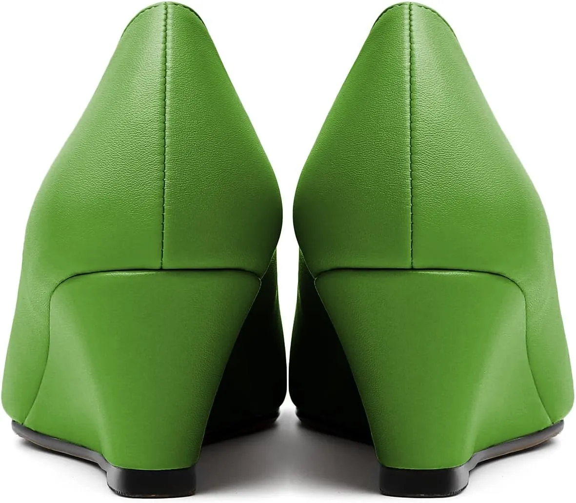 Eldof Women's Square Toe Slip On Low Heel Wedge Pumps Shoes 2 Inch Cap Toe Wedges Heels for Dress Working Evening