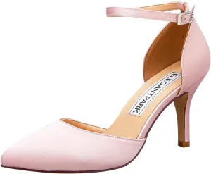 ELEGANTPARK Heels for Women Pointed Toe High Heel Pumps Satin Ankle Strap Wedding Bridal Evening Party Dress Shoes