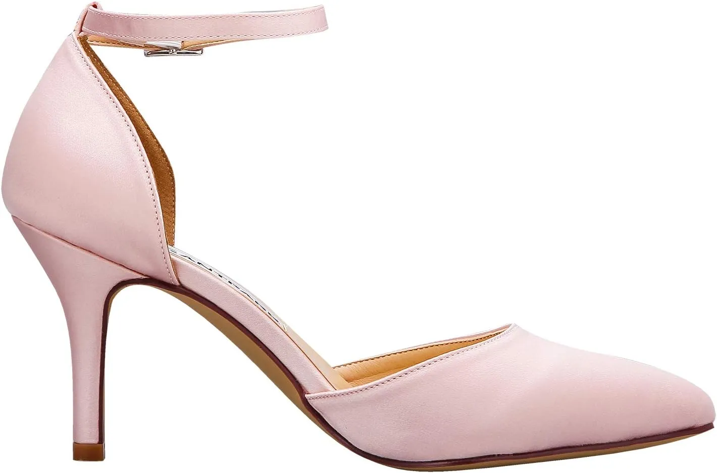 ELEGANTPARK Heels for Women Pointed Toe High Heel Pumps Satin Ankle Strap Wedding Bridal Evening Party Dress Shoes