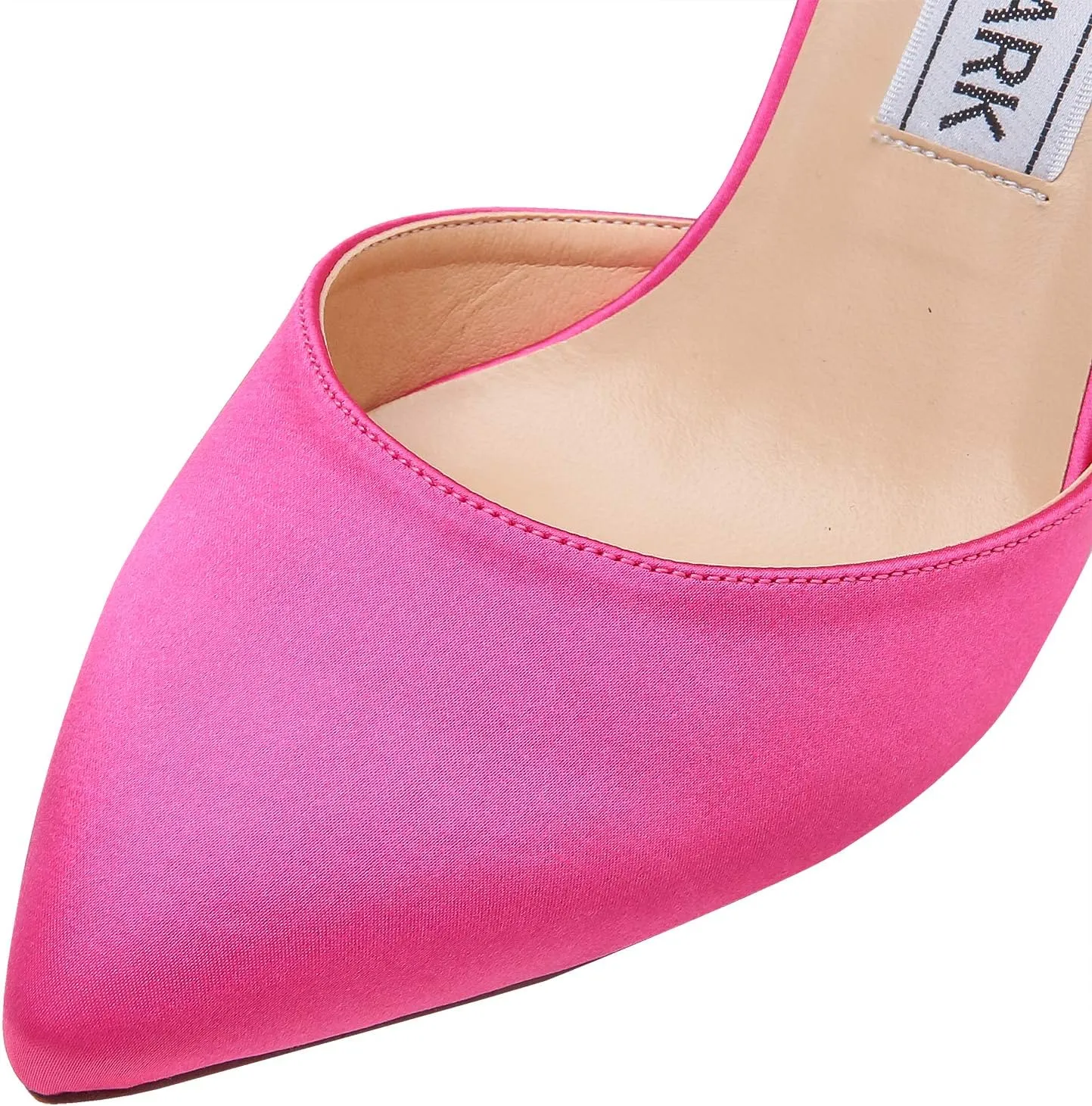 ELEGANTPARK Heels for Women Pointed Toe High Heel Pumps Satin Ankle Strap Wedding Bridal Evening Party Dress Shoes