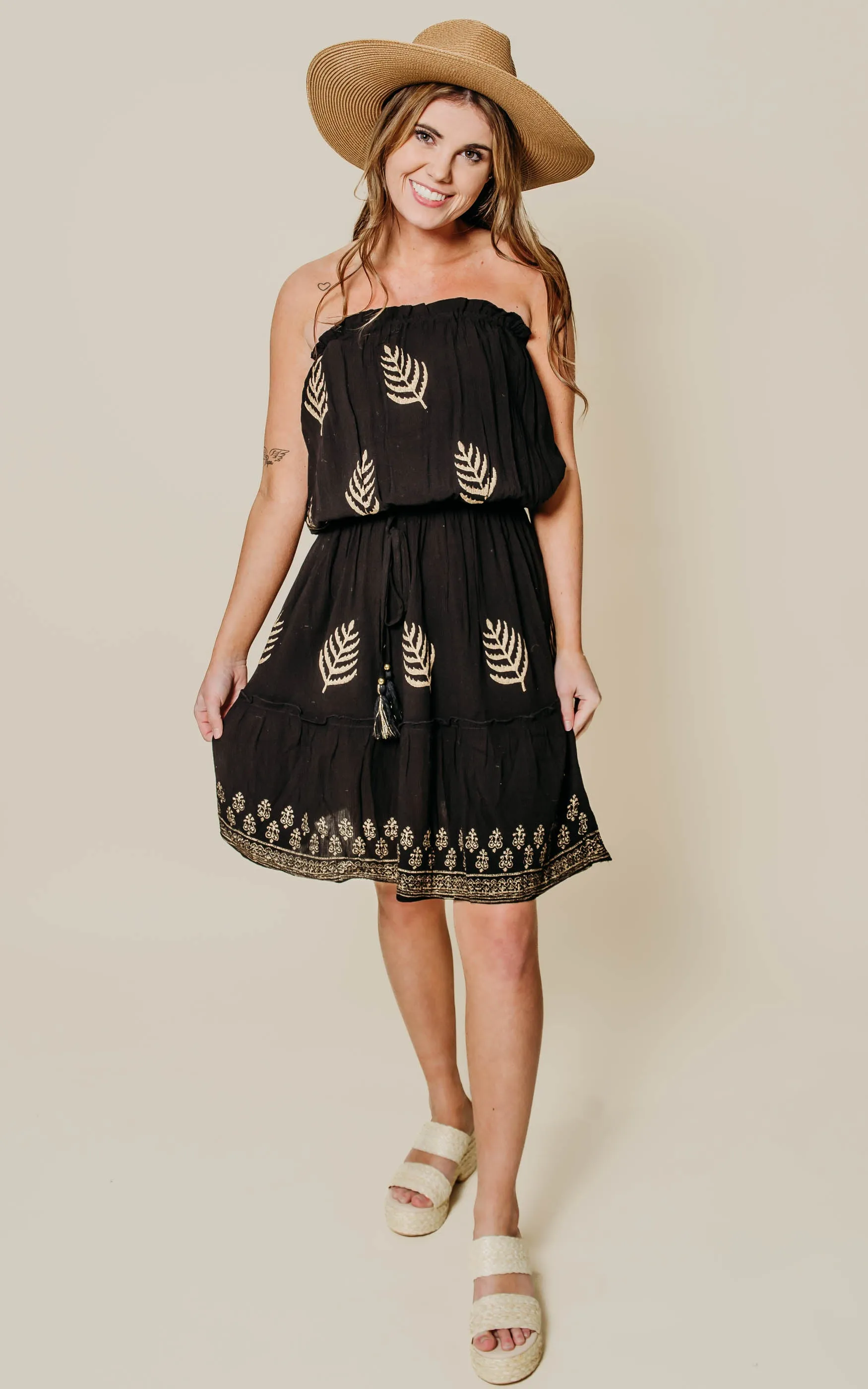 Golden Goddess Tube Top Dress - Final Sale