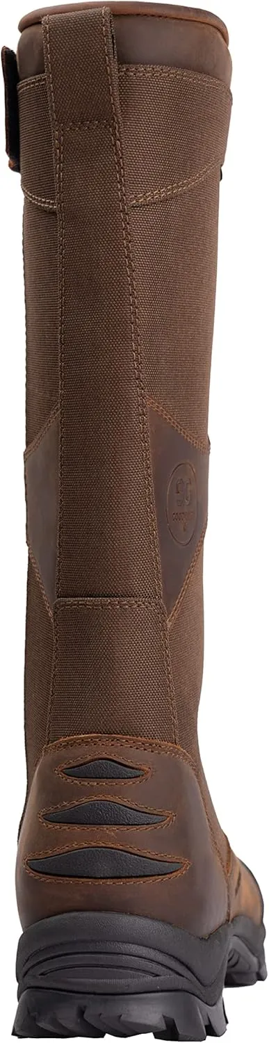 GOODVILLE PreyMaster Men's Waterproof Hunting Snake Boots with Zipper- Puncture and Slip-Resistant Knee High, Pull On Snake Shoes for Men - 17 Inch Height, Rubber sole, Made with SnakeGuard Extreme Material, Breathable, Comfortable, Brown