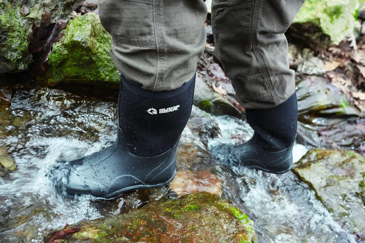 Guide Gear Women's High Bogger Waterproof Rubber Hunting Work Rain Boots 14, 5mm Neoprene Top