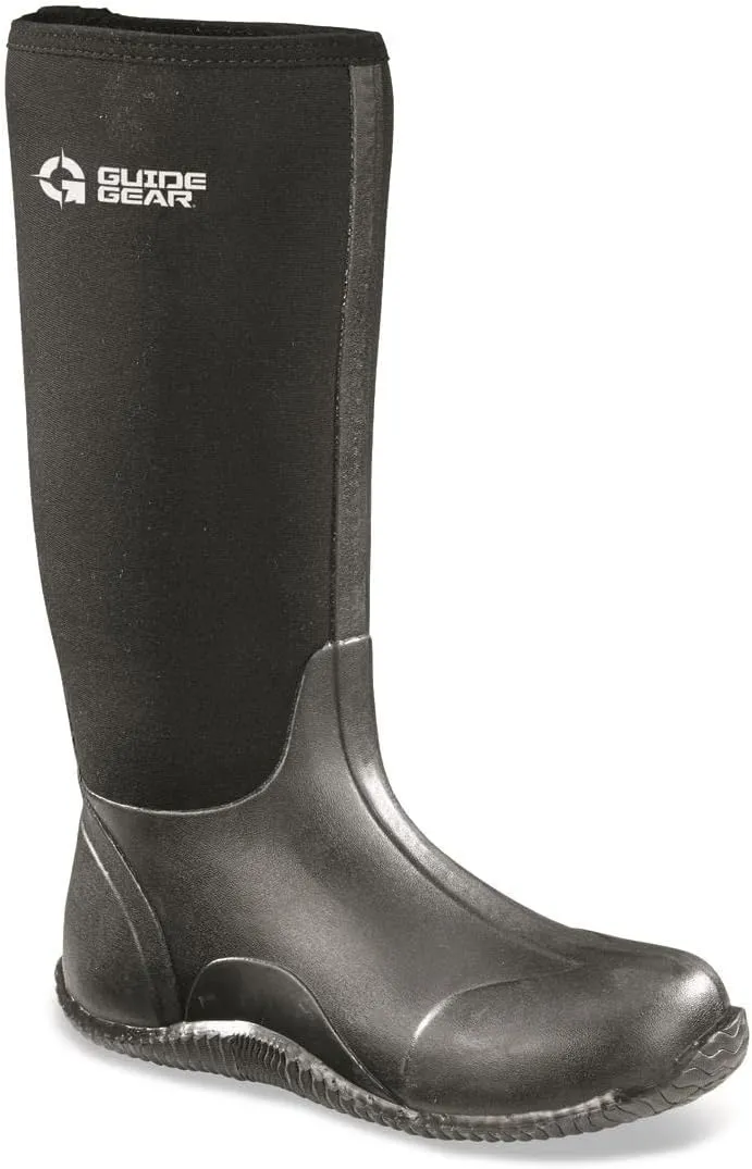 Guide Gear Women's High Bogger Waterproof Rubber Hunting Work Rain Boots 14, 5mm Neoprene Top