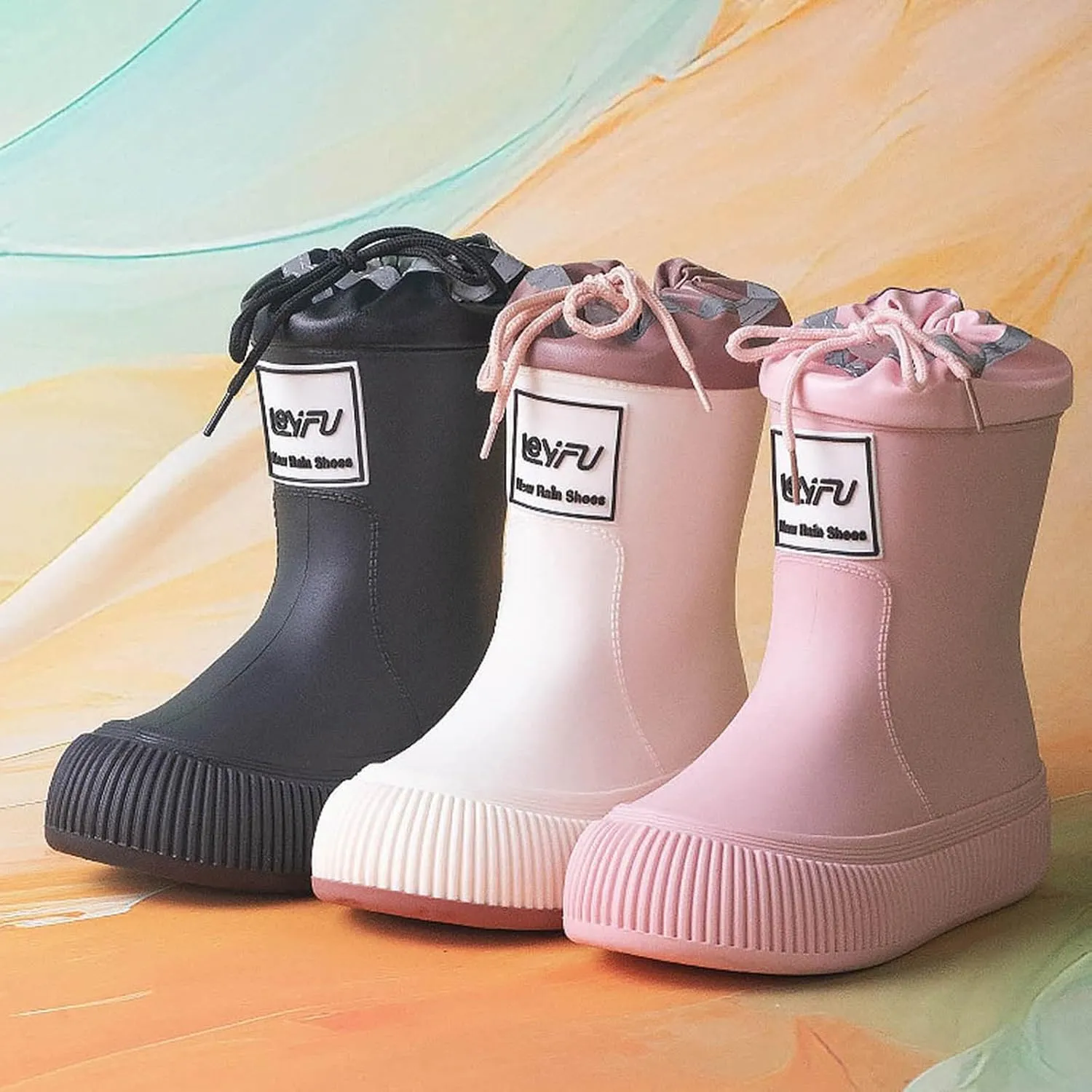 IWIHMIV Girls Rain Boots Rainboots for Toddlers Girls Toddler Rain Boots Kids Rain Boots Waterproof Rubber Boots for Girls And Boys