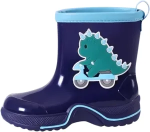 IWIHMIV Lightwight Waterproof Rain Boots Rubber Children Water Shoes Dinosaur Rain Boots for Boys