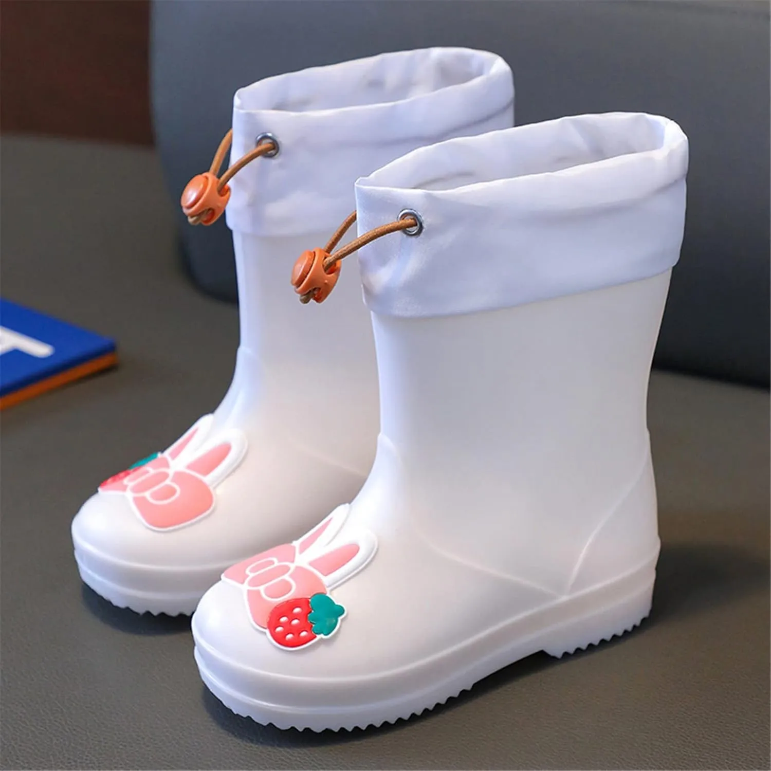 IWIHMIV Rain Boots for Toddler Girls Toddler Kids Lightwight Waterproof Rain Boots Rubber Adjustable Rain Boots