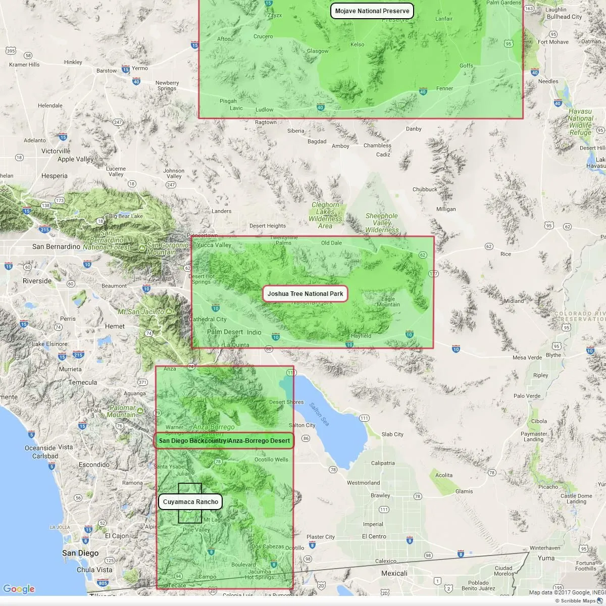 Joshua Tree National Park Map