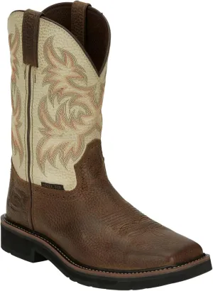 Justin Men's Driller Western Work Boot Steel Toe Dark Brown 13 D(M) US