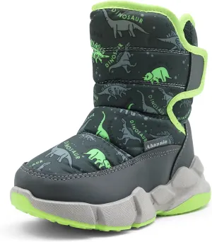 Kids Winter Snow Boots Toddler Boys Warm Outdoor Shoes Anti-Slip Easy On/Off (Toddler/Little Kid)
