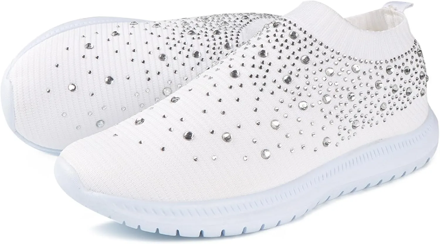 Lausiuoe Slip On Sneakers Women Wide Width Walking Running Shoes Ladies Slip-on Mesh Lightweight Breathable Tennis Shoes