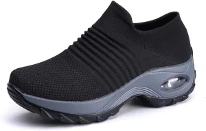 LIBINXIF Women's Walking Shoes Sock Sneakers Mesh Slip On Air Cushion Lady Girls Modern Jazz Dance Easy Shoes Platform Loafers Sneakers