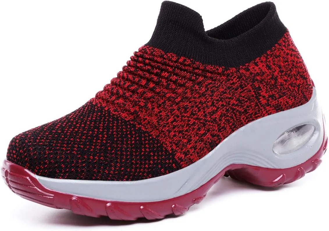 LIBINXIF Women's Walking Shoes Sock Sneakers Mesh Slip On Air Cushion Lady Girls Modern Jazz Dance Easy Shoes Platform Loafers Sneakers