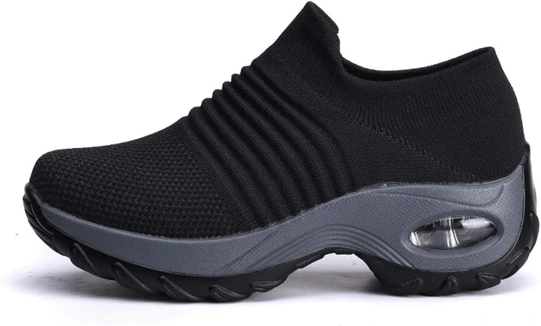 LIBINXIF Women's Walking Shoes Sock Sneakers Mesh Slip On Air Cushion Lady Girls Modern Jazz Dance Easy Shoes Platform Loafers Sneakers