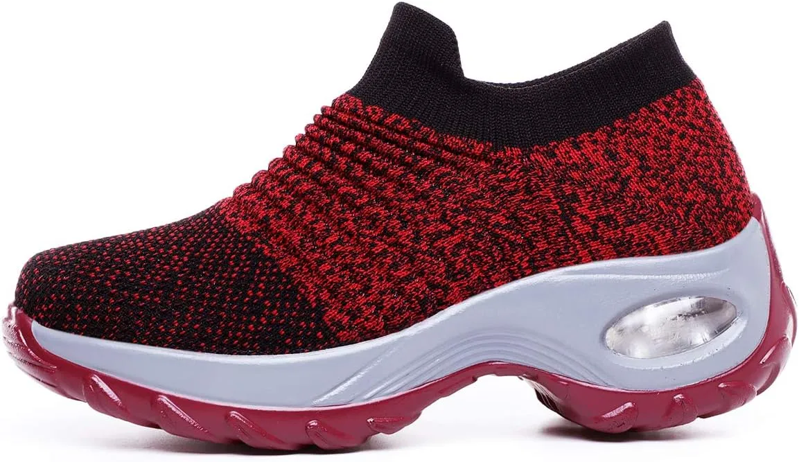 LIBINXIF Women's Walking Shoes Sock Sneakers Mesh Slip On Air Cushion Lady Girls Modern Jazz Dance Easy Shoes Platform Loafers Sneakers