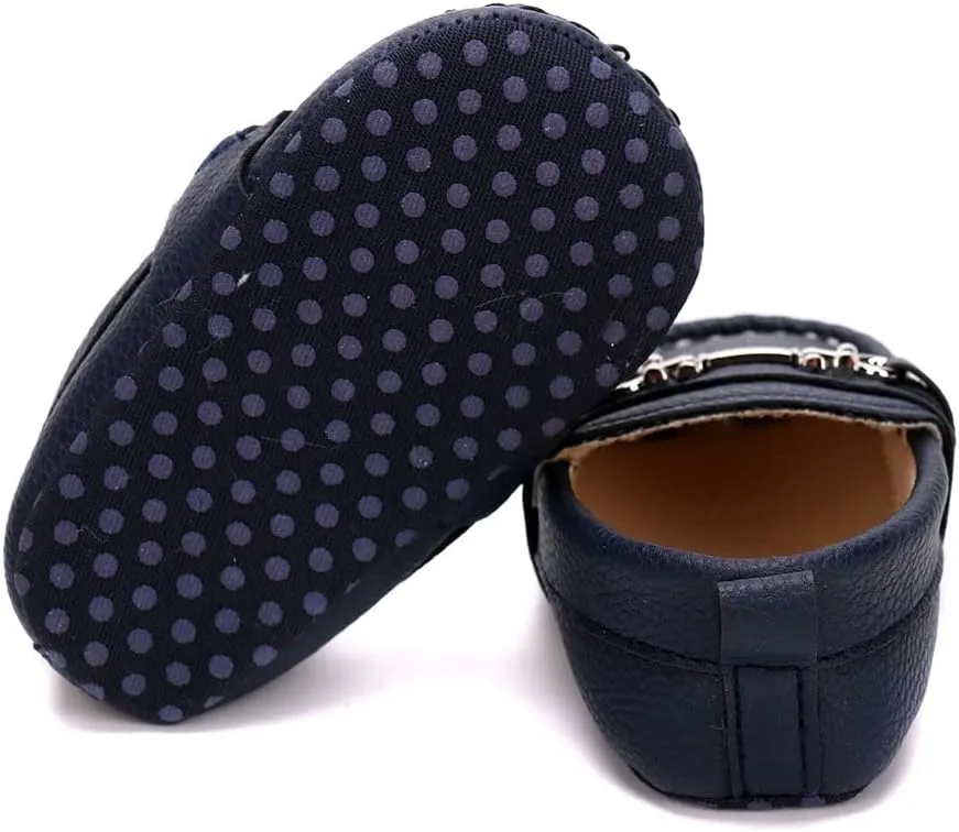 LONSOEN Baby Girls Boys Loafers Prewalker Dress Crib Shoes