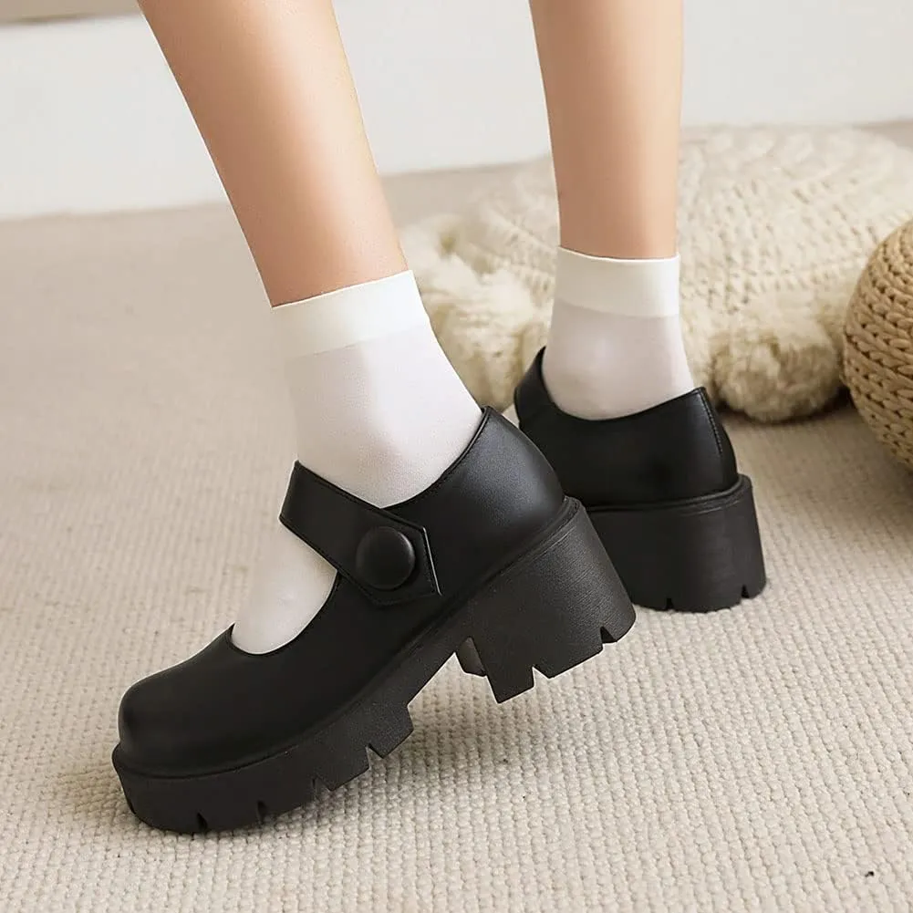 Mary Jane Platform Shoes for Women Wedges Lolita Shoes School Shoes