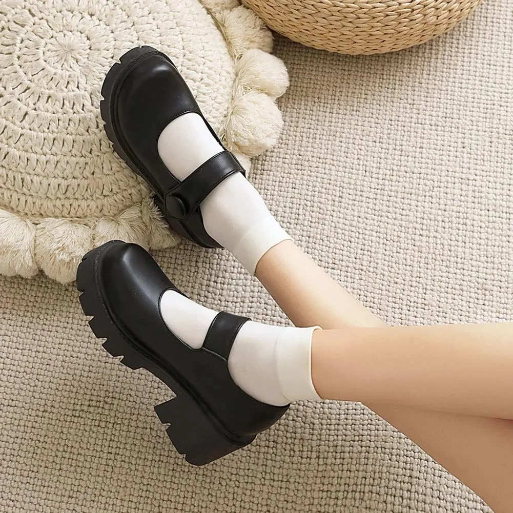 Mary Jane Platform Shoes for Women Wedges Lolita Shoes School Shoes