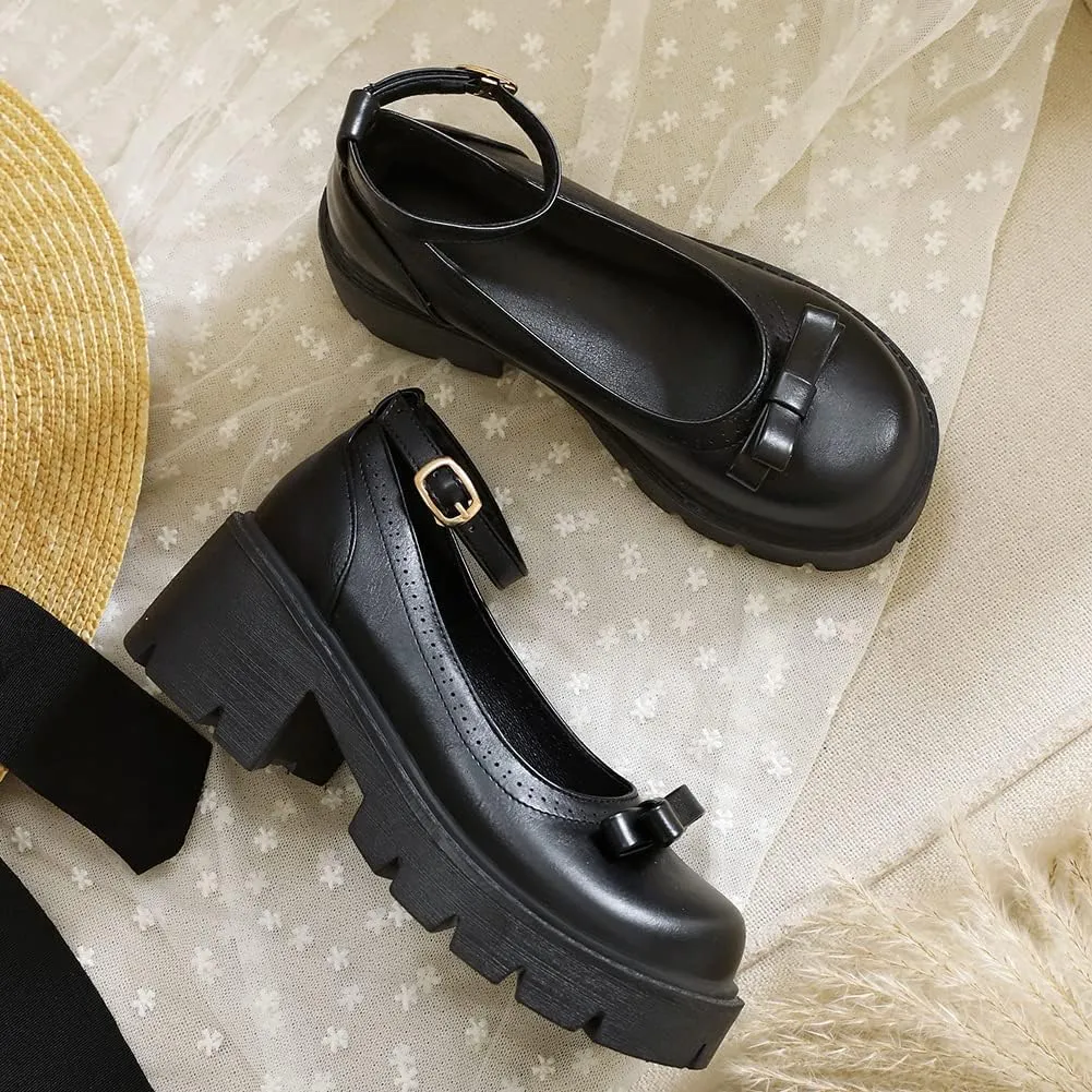 Mary Jane Platform Shoes for Women Wedges Lolita Shoes School Shoes