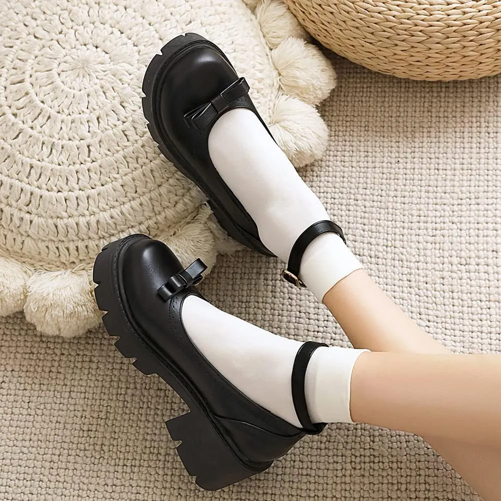 Mary Jane Platform Shoes for Women Wedges Lolita Shoes School Shoes