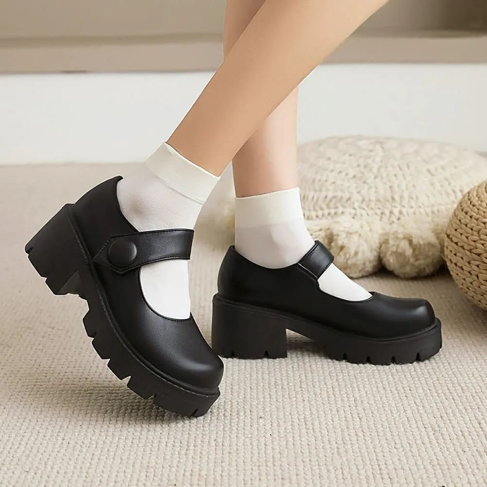 Mary Jane Platform Shoes for Women Wedges Lolita Shoes School Shoes