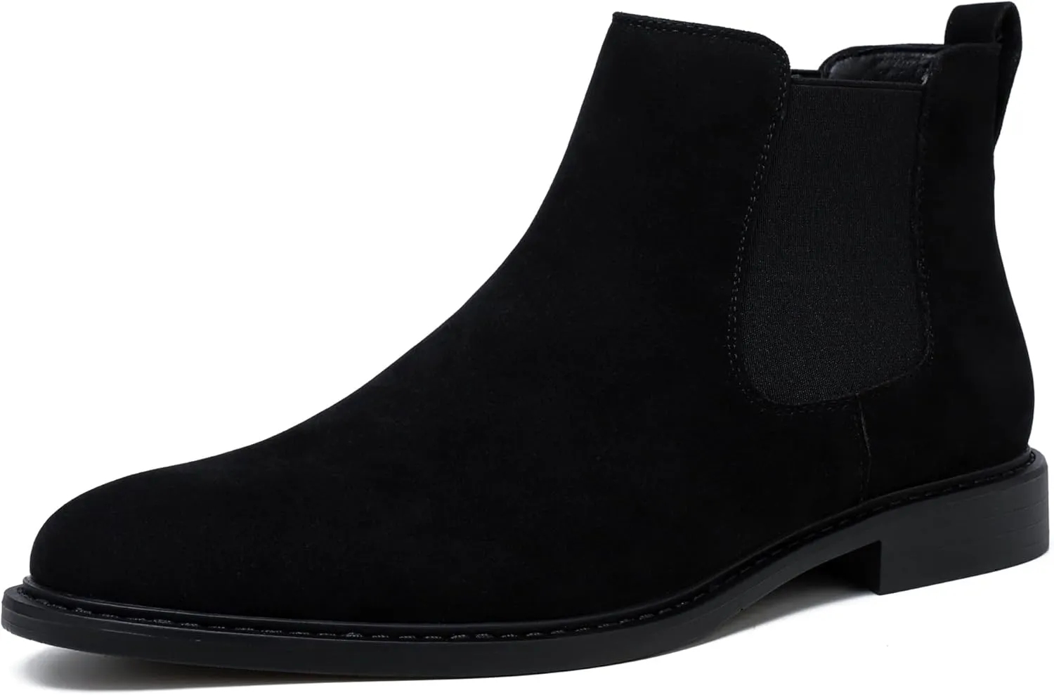 Mens Black Chelsea Boots-Slip-On Comfy Mens Casual Suede Ankle Boots